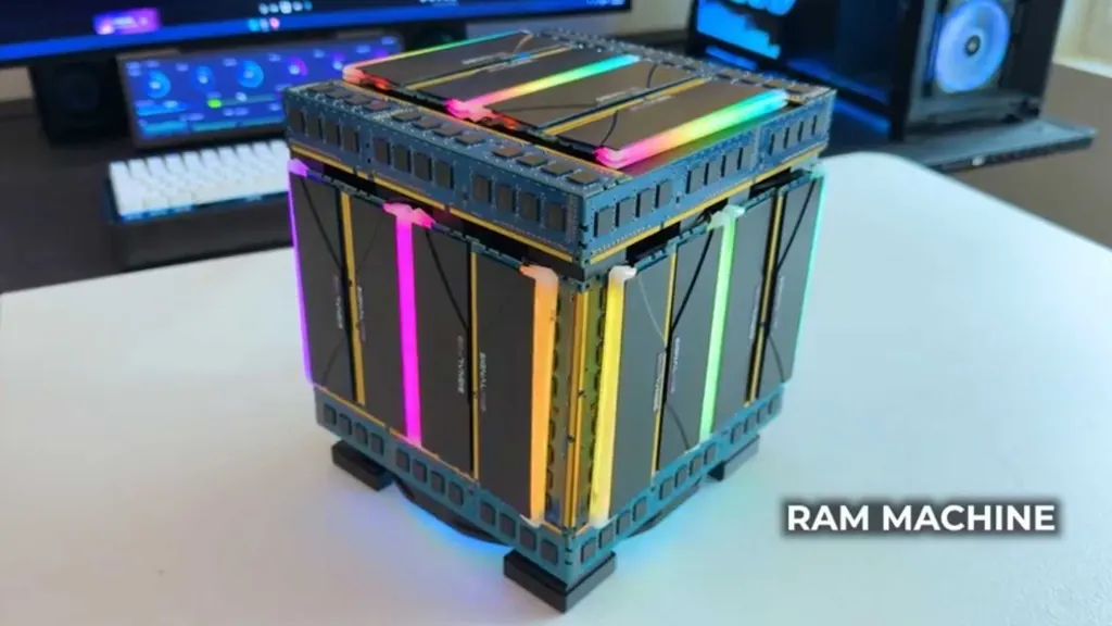Reddit用户展示“RAM Machine”迷你游戏PC,36根内存条的豪华配置 图片