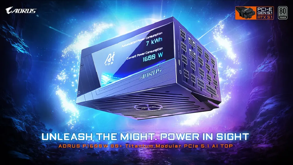 技嘉发布AORUS P1600W电源,采用紧凑设计和80 Plus钛金认证 图片