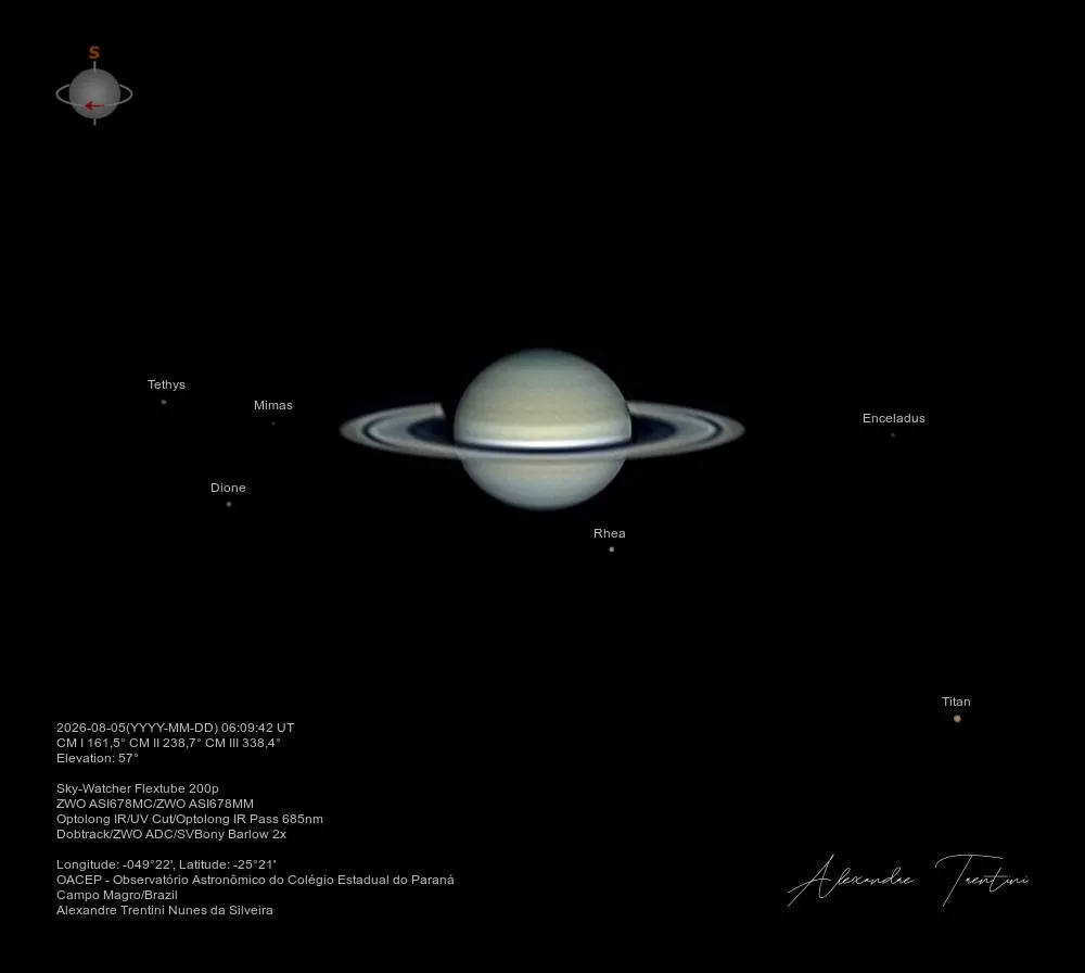土星的六颗卫星 图片
