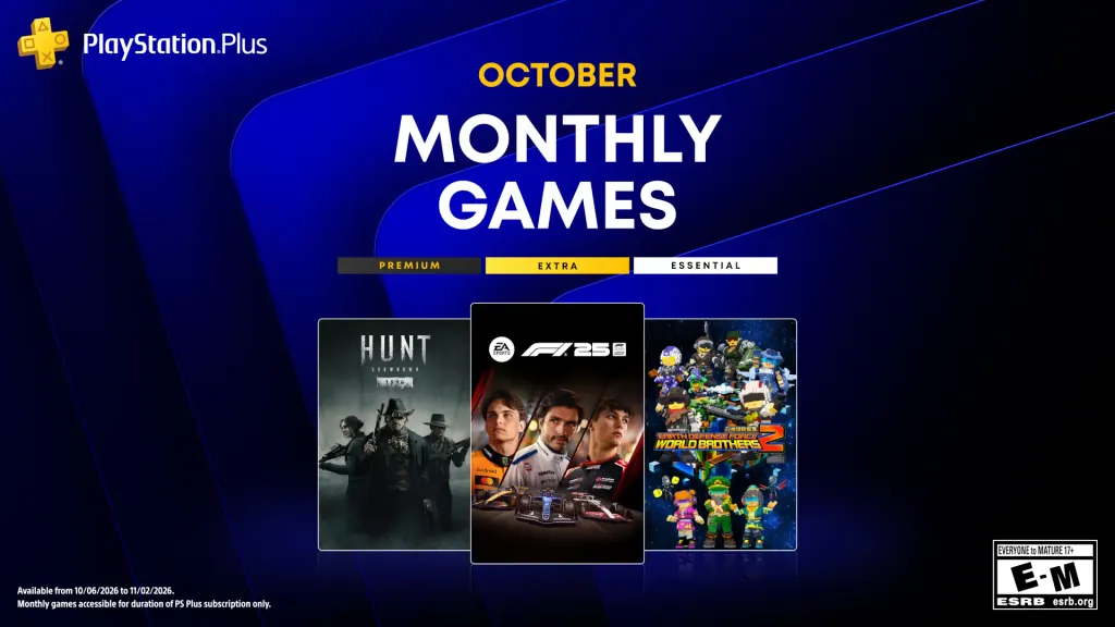 PS Plus 10月月度游戏:《F1 25》《Hunt》与《地球防卫军:世界兄弟2》 图片